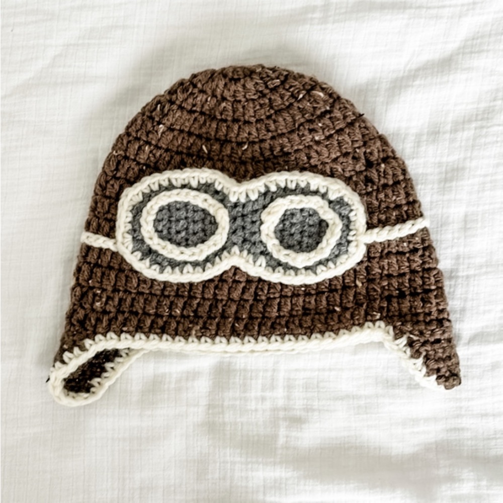 Aviator Crochet Hat | Handmade | 18-24 months
